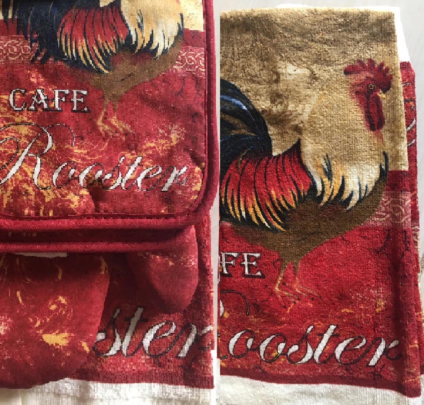 7pc Kitchen Towel Set Red Farm Rooster 7pc Kitchen Towel Set Red Farm Rooster